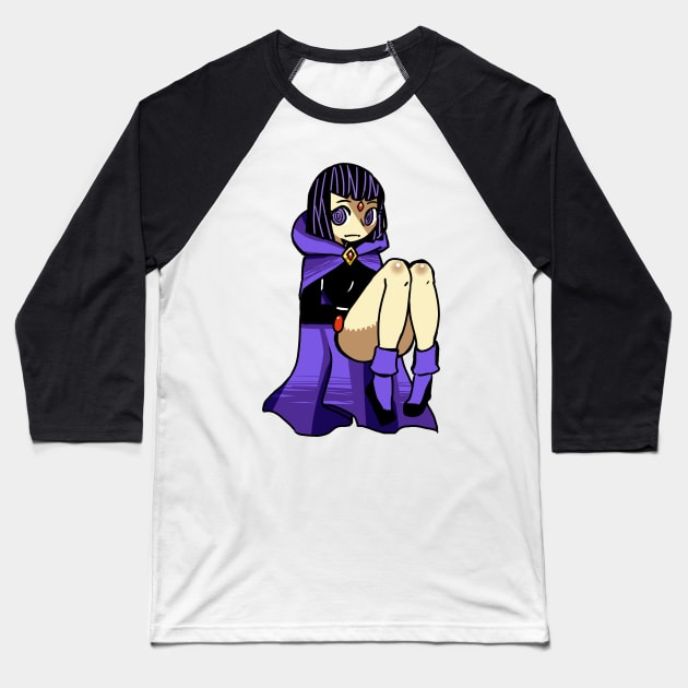 Teen Titans: Raven Baseball T-Shirt by yousachi